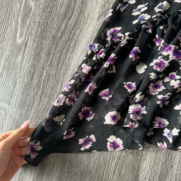 Misa Los Angeles Catherine dress in Black Purple Floral - Picture 5 of 11